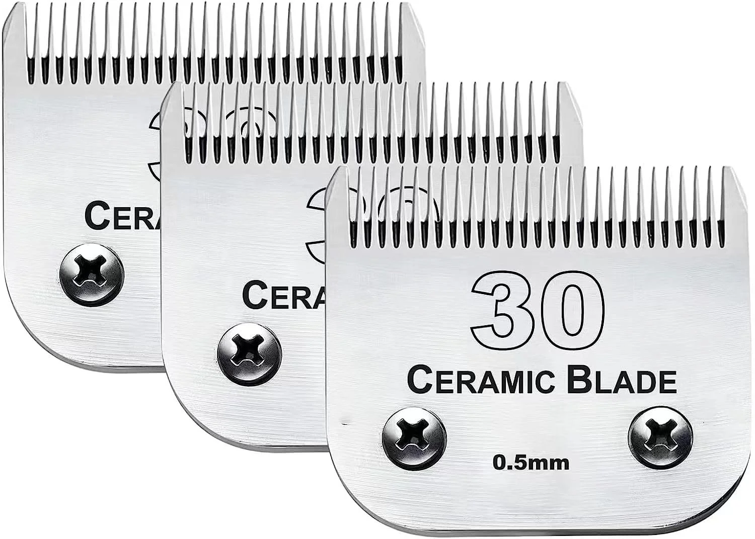 High-Quality Audoc 3PCS 30 Blades Dog Grooming Clips – Ceramic Stainless Steel Blades for Andis Oster A5 Wahl KM Next-Generation