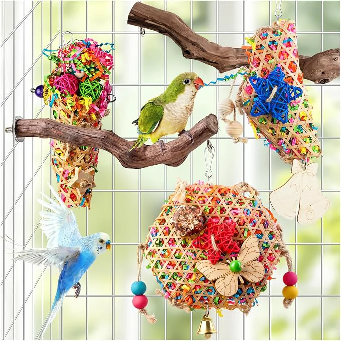 Stylish Bird Toys Parakeet Foraging Toys Hanging Chewing Toys Dependable