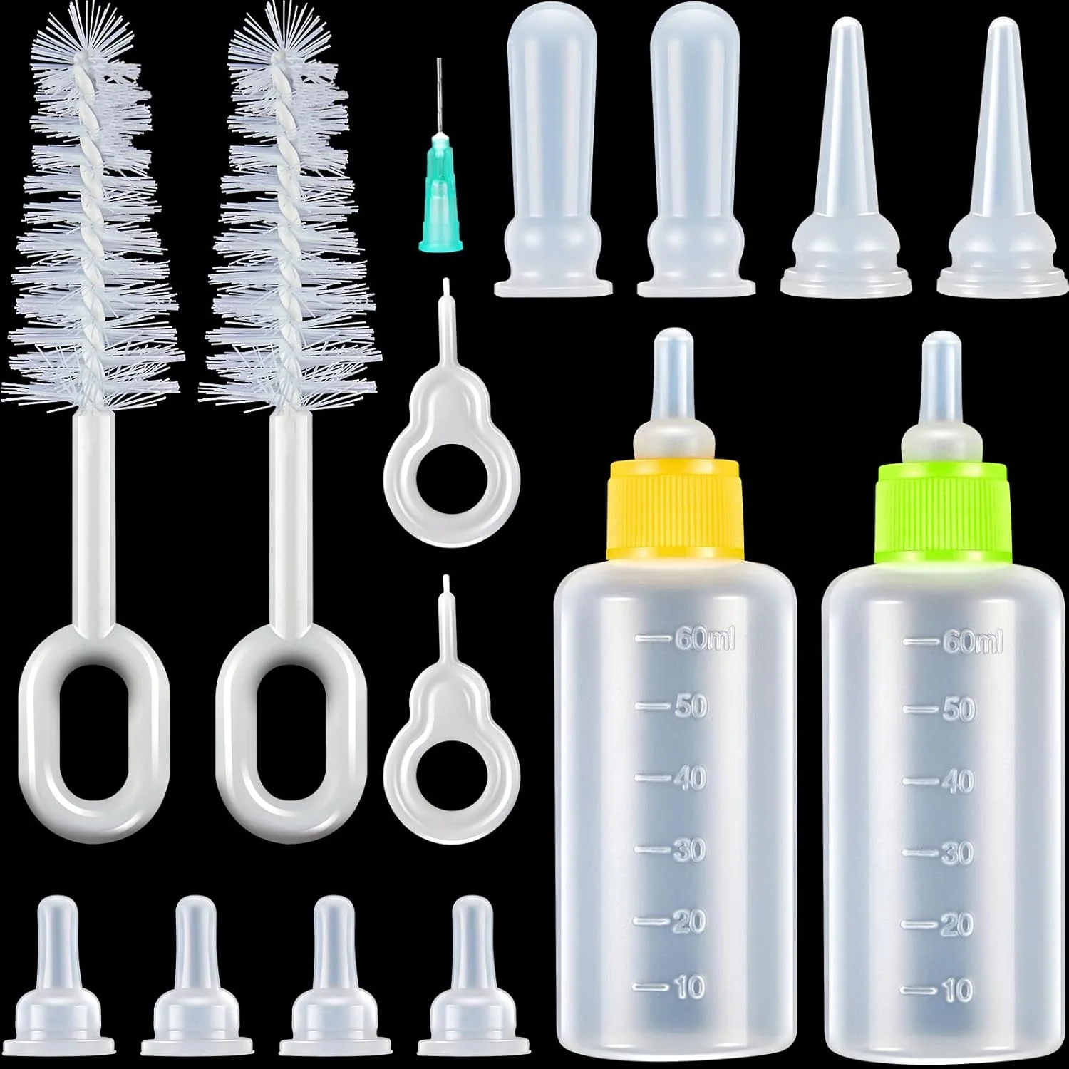 Lightweight Tondiamo 16 Pieces Pet Feeding Bottle Kit Kitten Bottles Kitten Milk Replacer Puppy Milk Feeder with Nipples Puppy for Small Animals Newborn Dog and cat Nursing Supplies Official