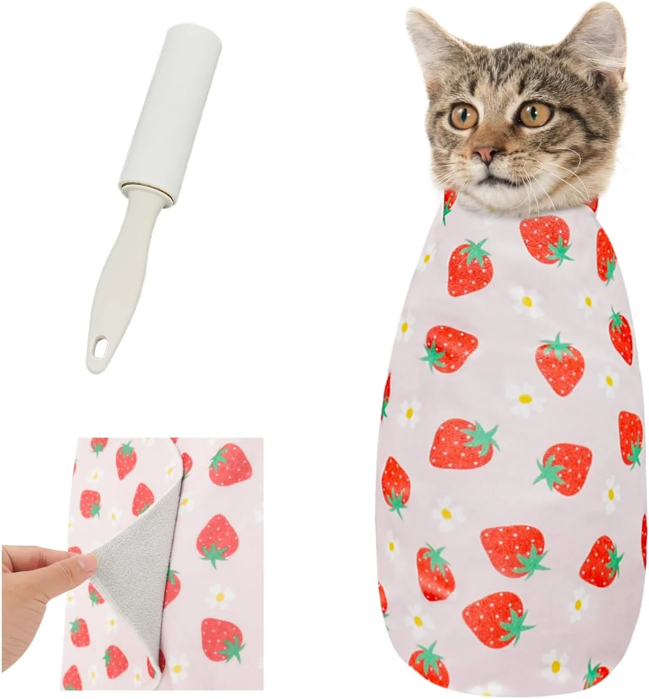 Consistent Supet Cat Grooming Wrap for Cutting Nails 2025 Self-Adherent Cat Wrap Anti-Escape Calming Cat Swaddle Wrap for Medicine Nail Clipping Teeth Brushing Ear Cleaning Fine