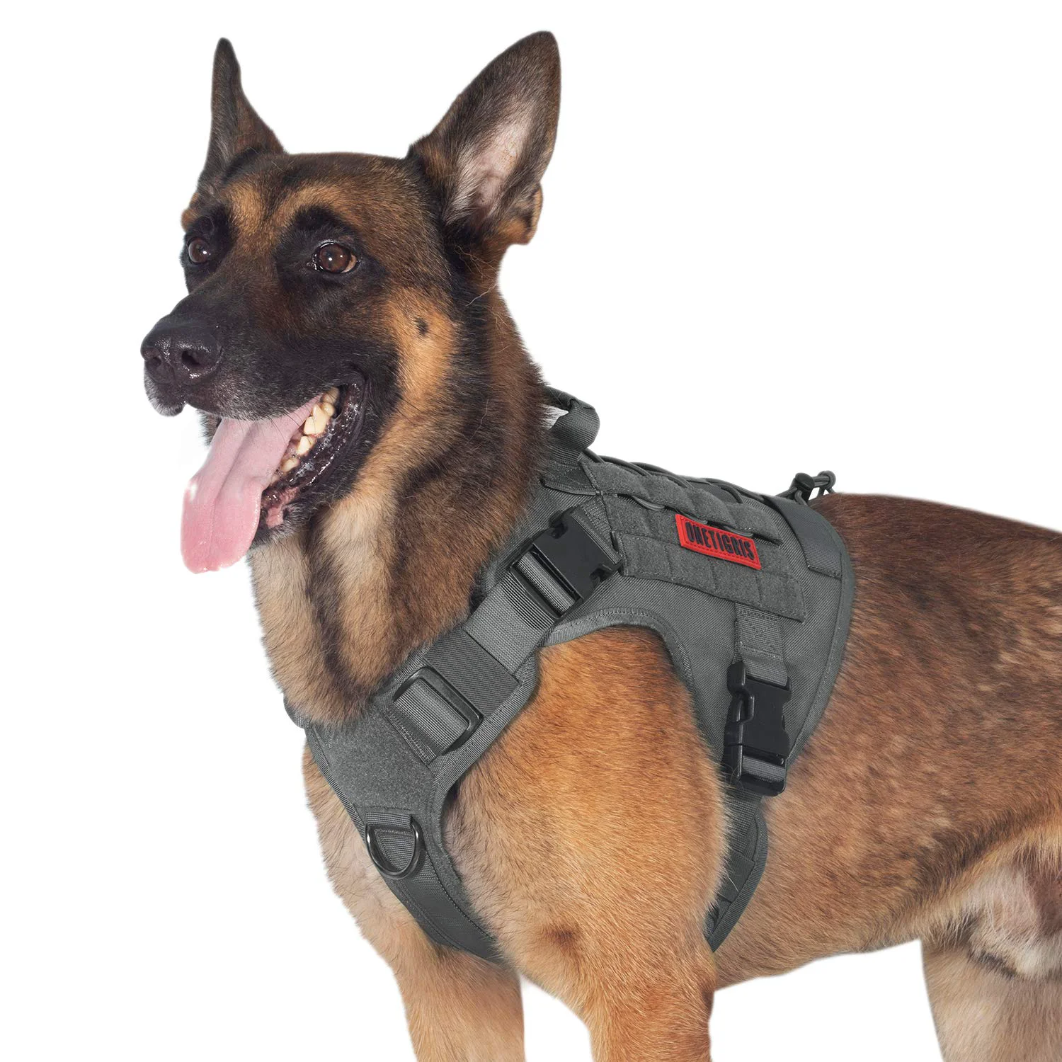 Genuine OneTigris Tactical Dog Training Vest No Pull Harness – Adjustable Padded MOLLE Grey Large Certified