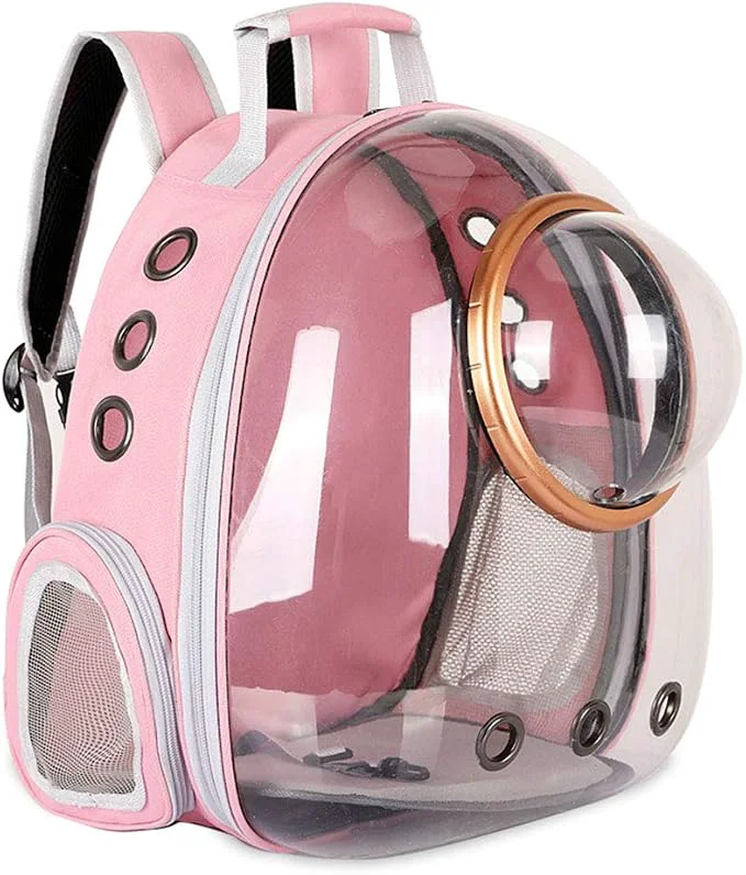 Crafted Pet Space Capsule Backpack Small Medium Cat Puppy Dog Carrier Transparent Superior