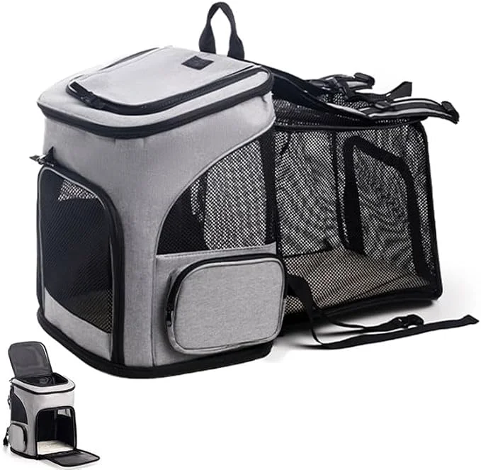 Easy-to-Use Expandable Cat Carrier Backpack Large Soft Airline Collapsible Pet Bag Modern