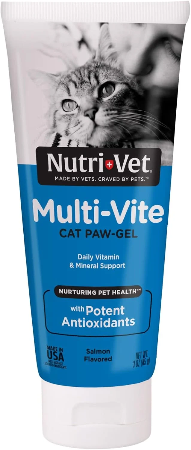 User-Friendly Nutri-Vet Multi-Vite Paw Gel for Cats Daily Vitamin Kitten Supplies Immune Support Cat Vitamin Potent Antioxidants Senior Feline Supplements 3 oz World-Class