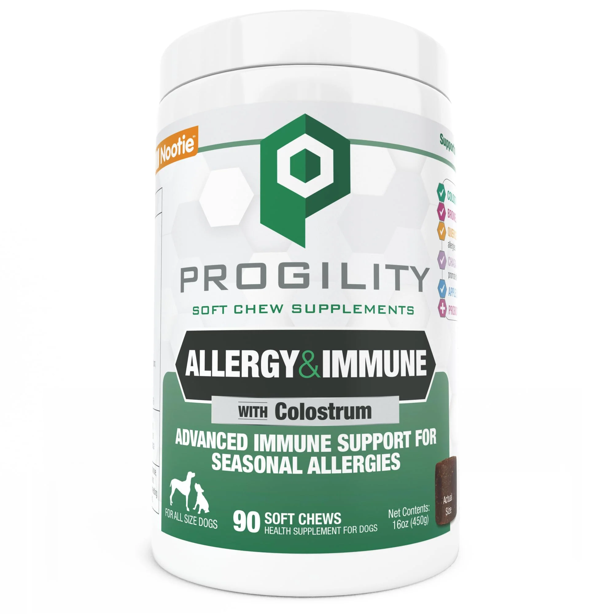 Artisan Nootie Progility Allergy Immune Supplement for Dogs — 90 Bacon Cheese Soft Chews Unique