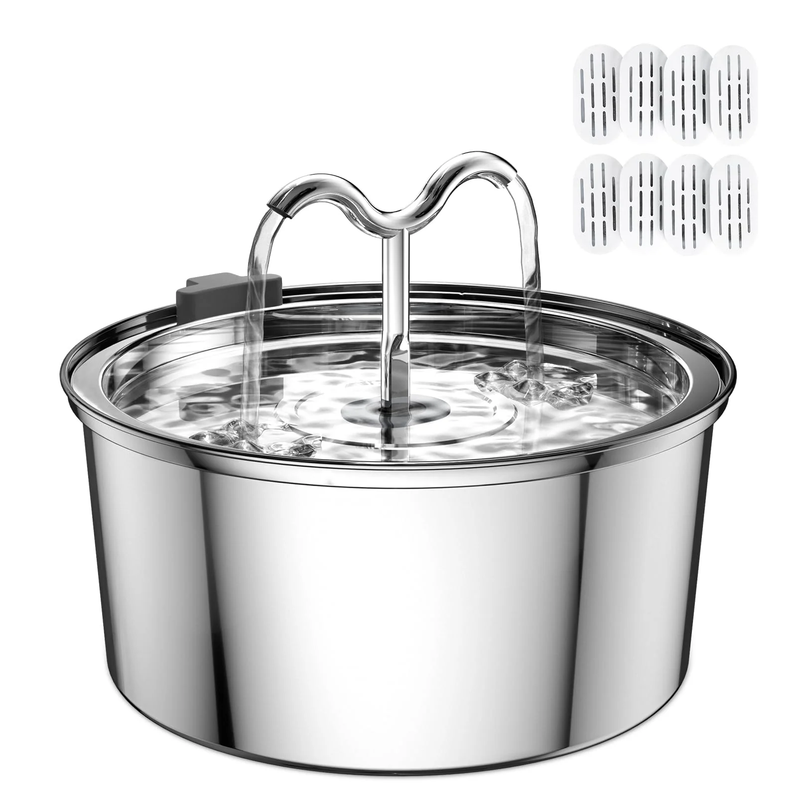 Authentic DOOOB Cat Water Fountain 3.2L Stainless Steel – Ultra-Quiet Double Filtration 8 Filters High-Performance