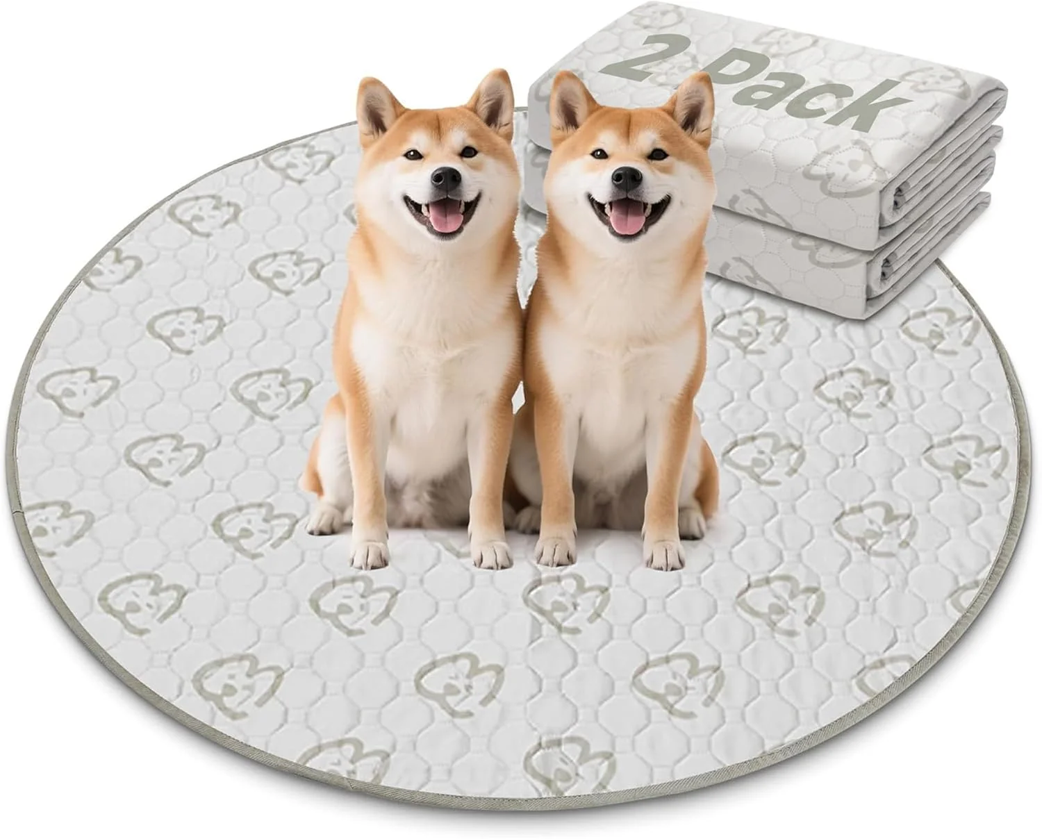 Unique FXW Washable Pee Pads for Dogs Puppy Pads with Super Absorbent Specifically Designed for Whelping Box 39 Round Khaki 2 Packs User-Friendly