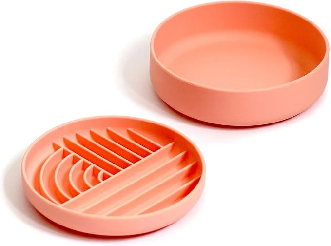 Clean Slow-Feeder Water Bowl Set by The Dog Tale Food-Grade Silicone Dog Bowls BPA- Dishwasher Safe zer Safe Sherbet About ThisOverview Authentic