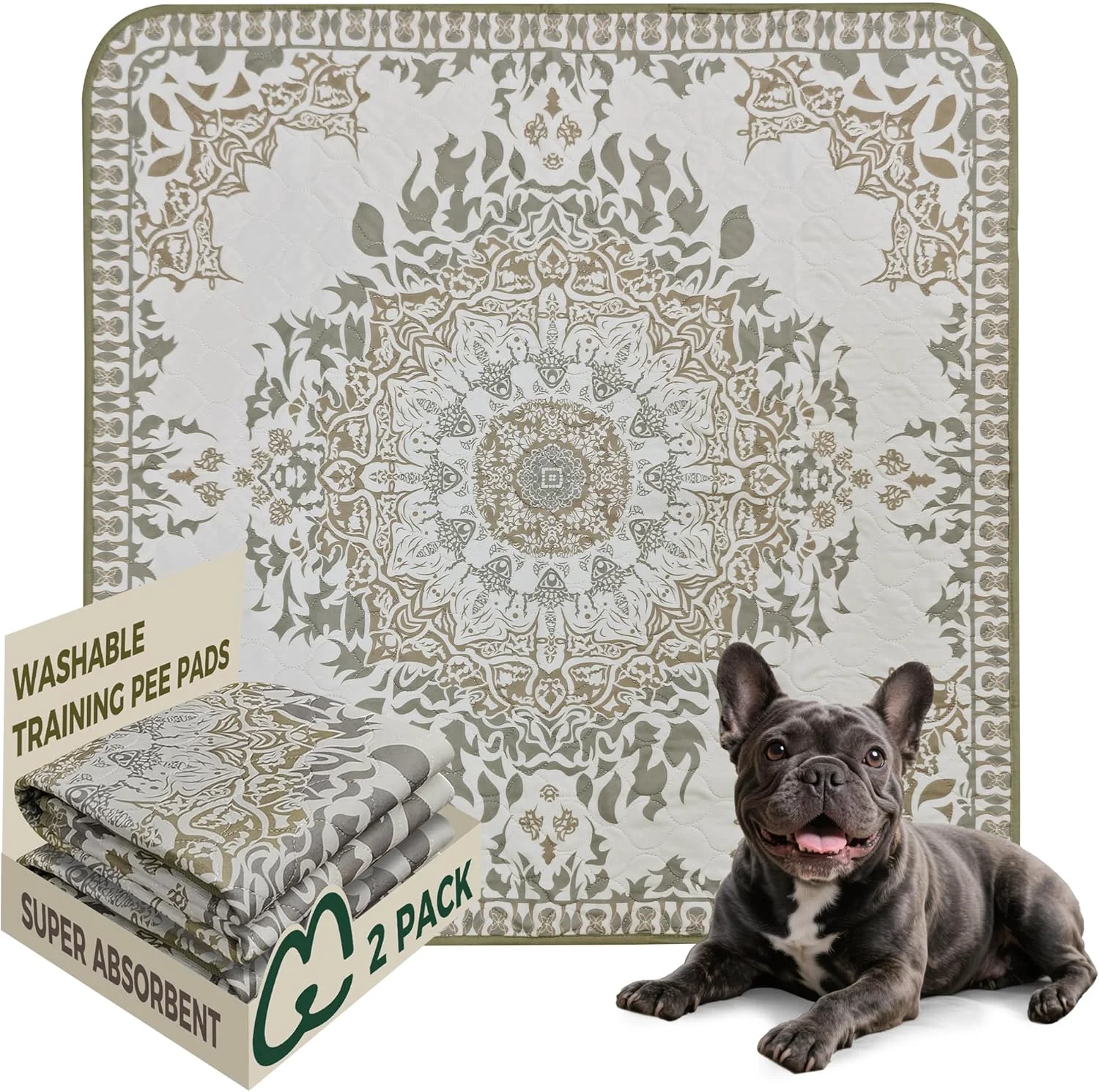 Enhanced FXW Washable Pee Pads for Dogs Puppy Pads with Super Absorbent Specifically Designed for Potty Training 35 Square Boho 2 Packs Elite
