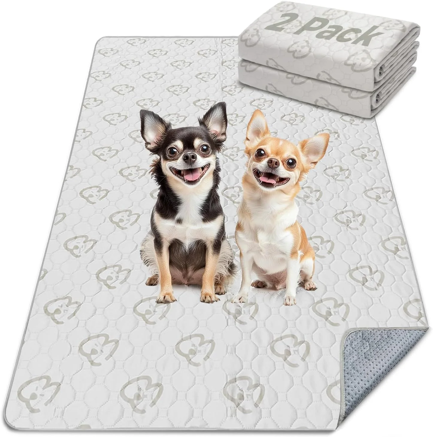 Superior FXW Washable Pee Pads for Dogs Puppy Pads with Super Absorbent Specifically Designed for Potty Training 70 × 30 Rectangle Khaki 2 Packs Efficient