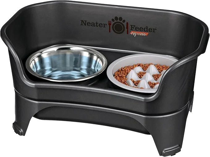 Contemporary Neater Feeder Express Mess Proof Dog Bowls d for Medium and Large Breed – Made in USA – No Spill Raised Slow Feeder d Dog Bowl Stand Slow Feed Food and Water Bowl Set BlackAbout ThisOverview Effective