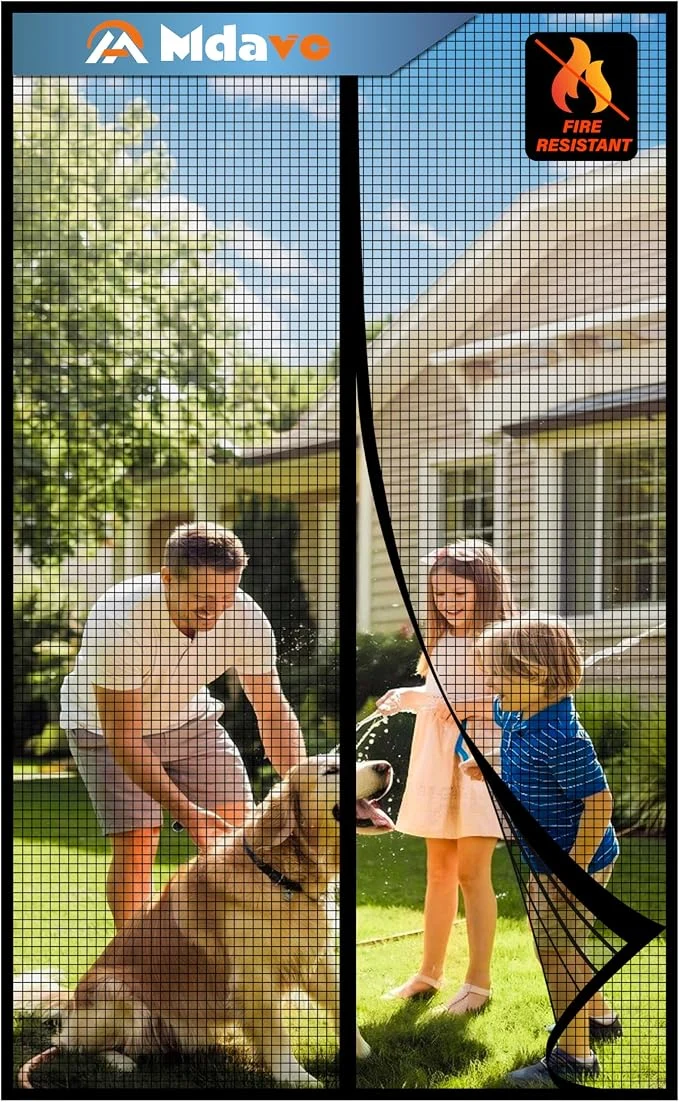 First-Class Magnetic Screen Door，Fiberglass Screen Door Mesh，Keep Bugs Out Heavy-Duty Mesh Refined