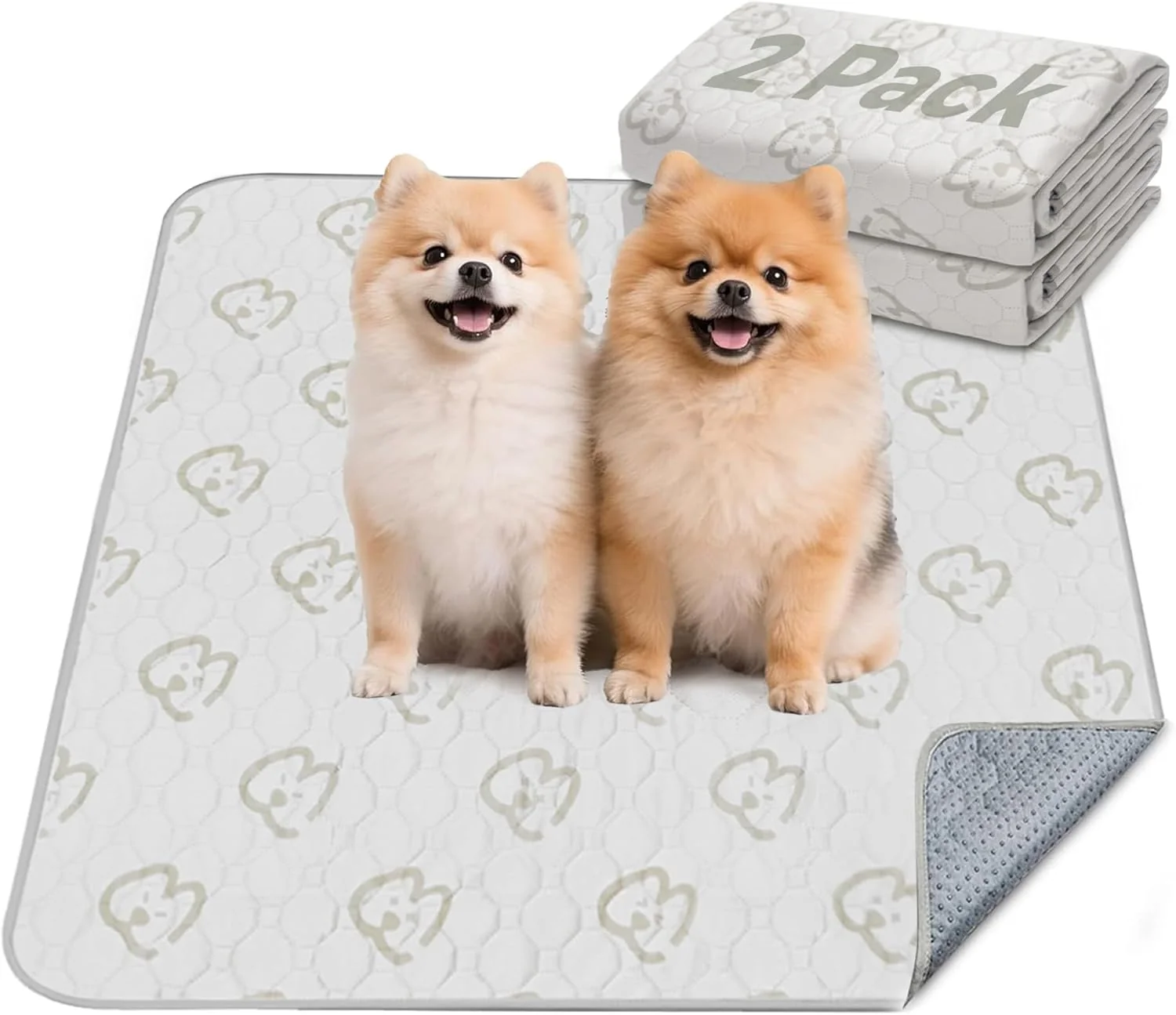 Verified FXW Washable Pee Pads for Dogs Puppy Pads with Super Absorbent Specifically Designed for Potty Training 35 Square Khaki 2 Packs High-Grade