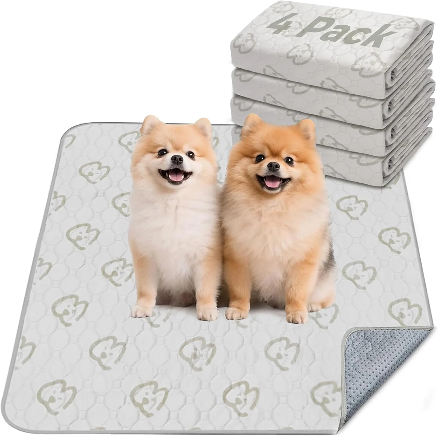 Modern FXW Washable Pee Pads for Dogs Puppy Pads with Super Absorbent Specifically Designed for Potty Training 35 Square Khaki 4 Packs Casual