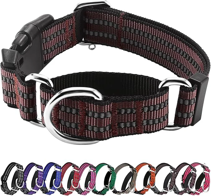 Breathable Hikiko Martingale Dog Collars Reflective Nylon Dog Collar Safe