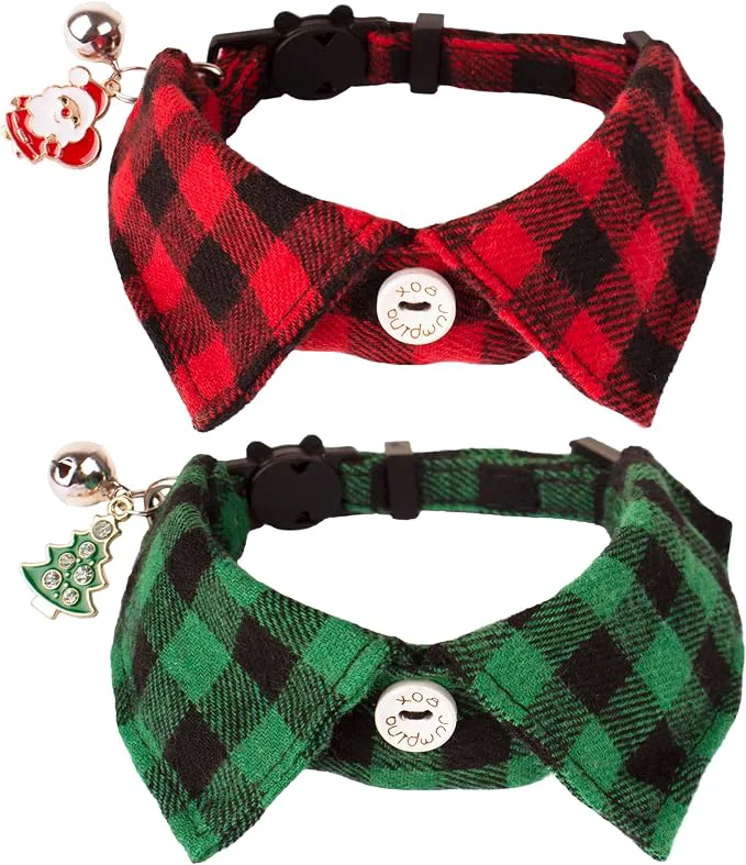 Superior ADOGGYGO Christmas Cat Collars Breakaway Soft