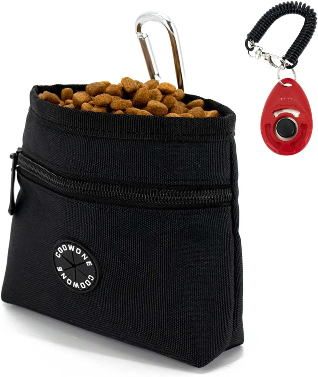Prestigious COOWONE Dog Treat Pouch with Pet Training Clicker Detachable Dog Puppy Training Treat Bag 900D Oxford Cloth Magnetic Closure Small Dog Poop Bag Holder for Travel or Outdoor Use High-End
