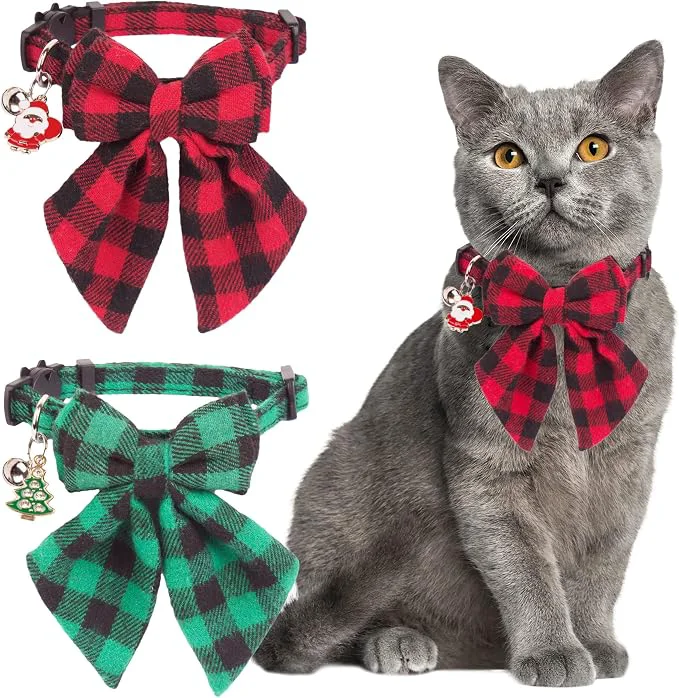 Durable ADOGGYGO Christmas Cat Collars Breakaway Professional