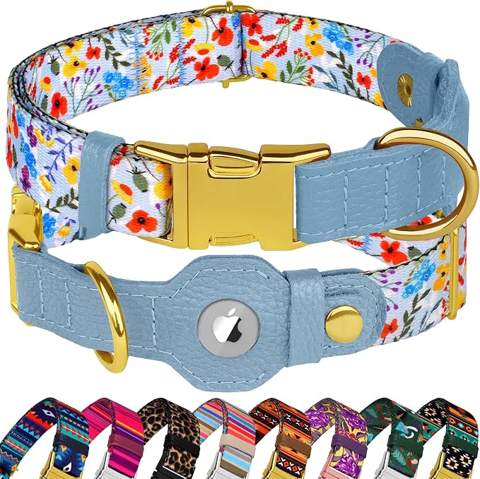 Traditional AirTag Dog Collar for Small Medium Large Breed Reliable