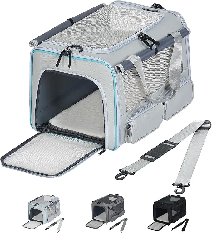 Detailed Cat Dog Carrier for Pets up to 15 lbs Soft-Sided Collapsible Pet Carrier Genuine