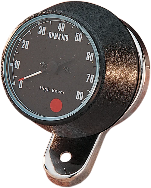 Versatile DRAG SPECIALTIES 8000 RPM Mechanical Tachometer - Chromed Bracket - Black Face 72701 Natural