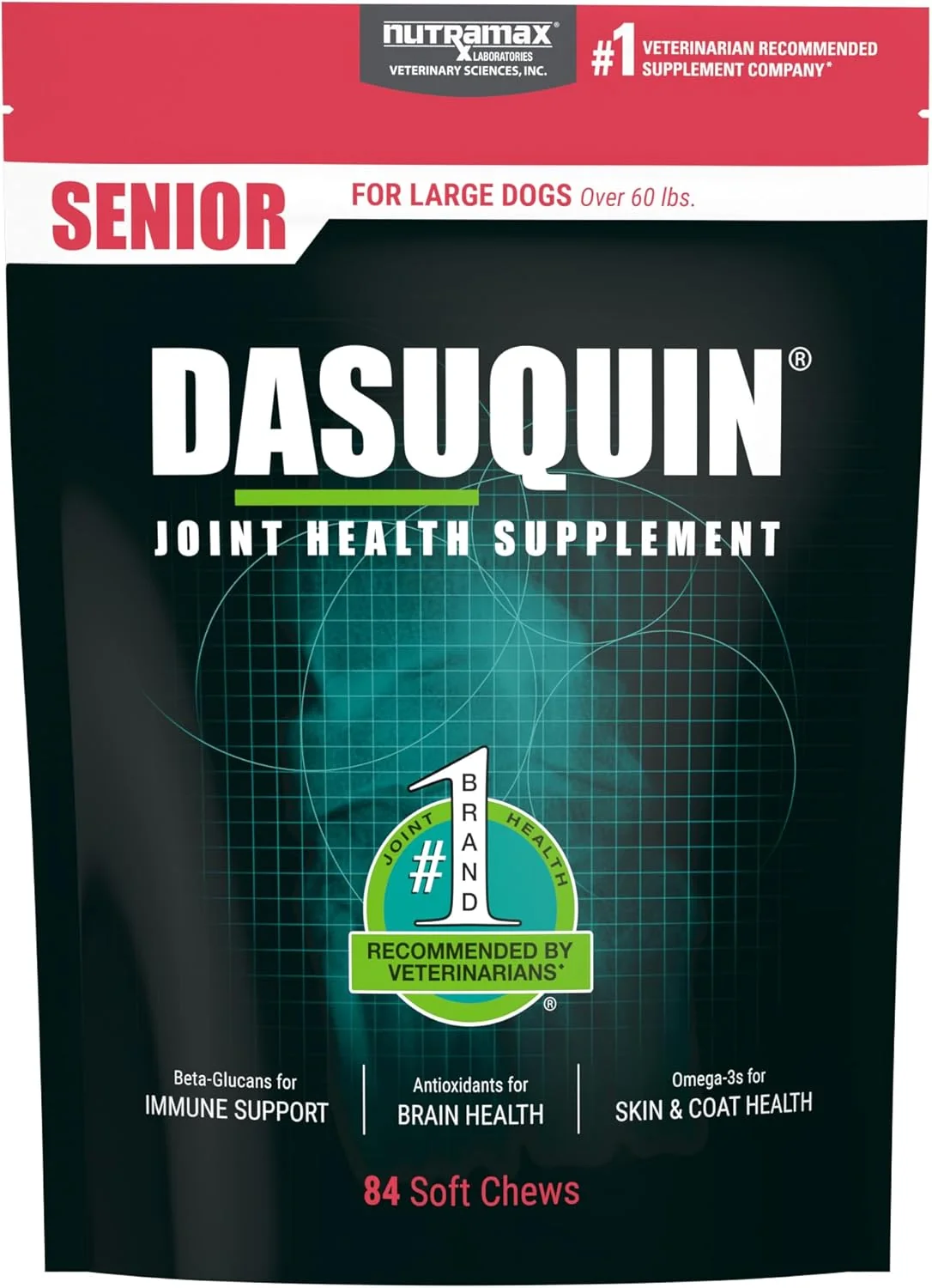 Durable Nutramax Dasuquin Joint Health Supplement for Large Senior Dogs – for Immune Support Skin Coat Health and Brain Health 84 Soft Chews Long-Lasting