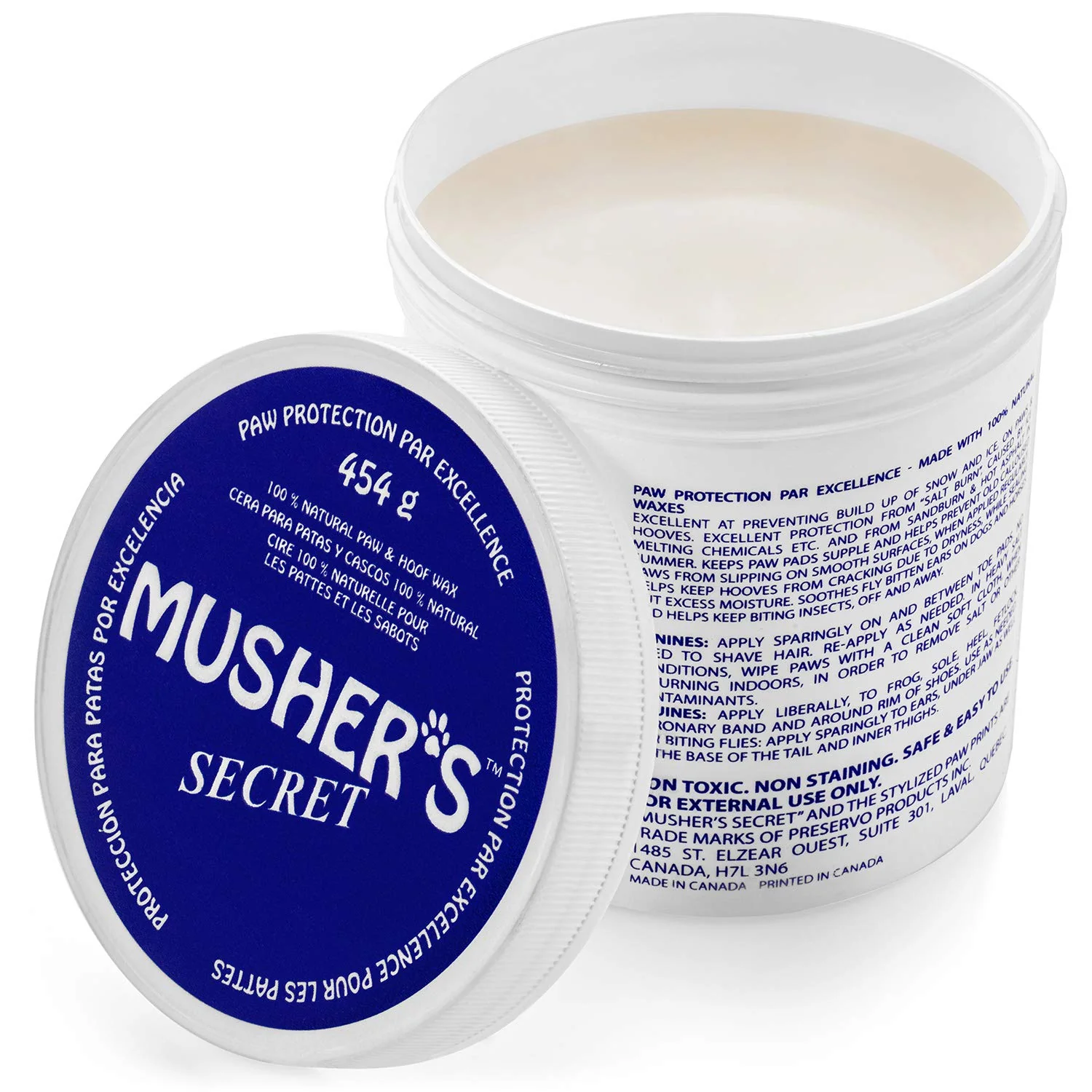 Carefully Designed Musher s Secret Paw Wax 454g 16oz – All-Natural Dog Balm with Vitamin E Invisible Barrier for Hot Pavement Snow Ice Trusted
