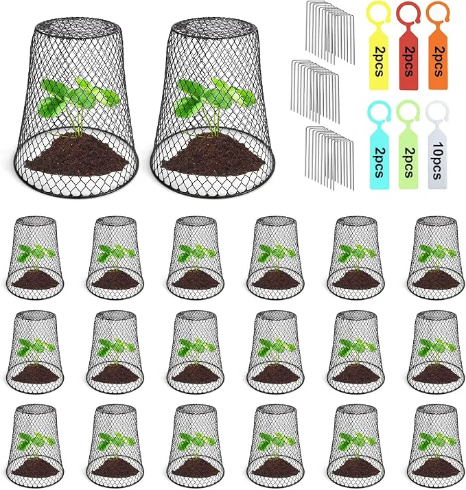 Traditional 20 Pcs 6.8 ×7.4 Seedling Plant Protectors from Animals Chicken Wire Plant Elegant