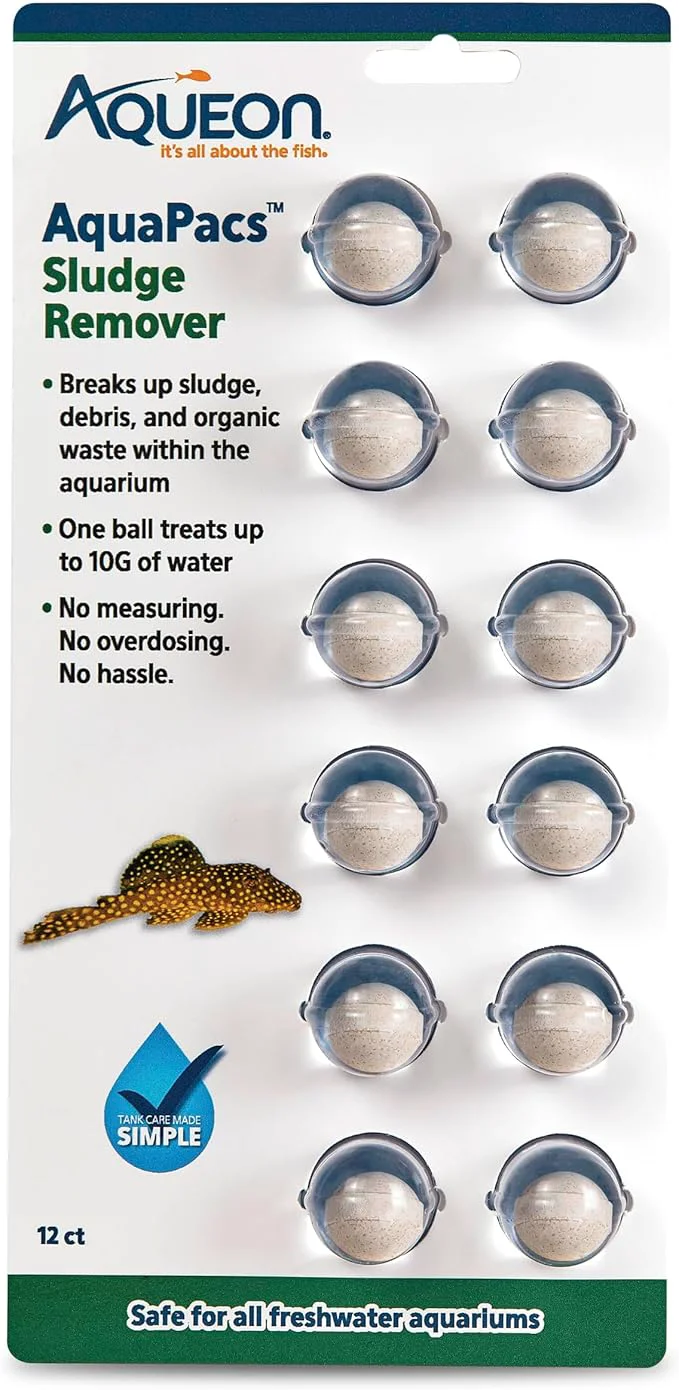 Long-Lasting Aqueon AquaPacs Sludge Remover 12 Pack 10 Gallon Reusable
