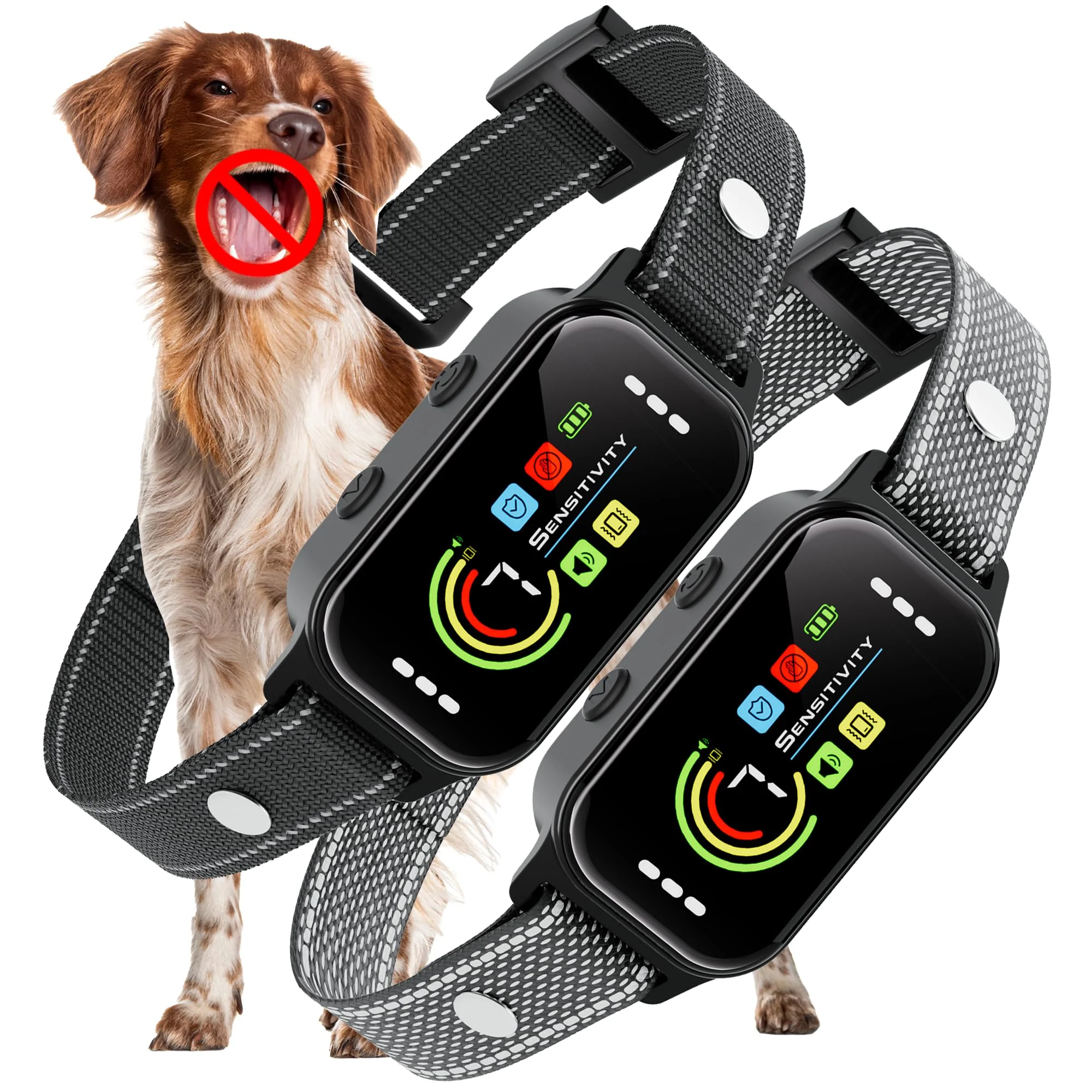 Exclusive JEUJE Dog Bark Collar 2-Pack 7-Level Sensitivity 5 Safety Modes IP67 Waterproof for 8-120 lbs Dogs Crafted