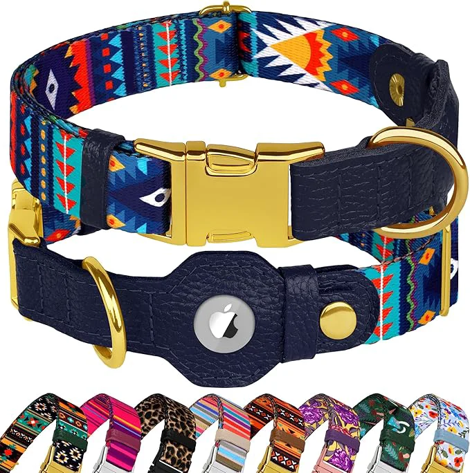 Trendy AirTag Dog Collar for Small Medium Large Breed Certified