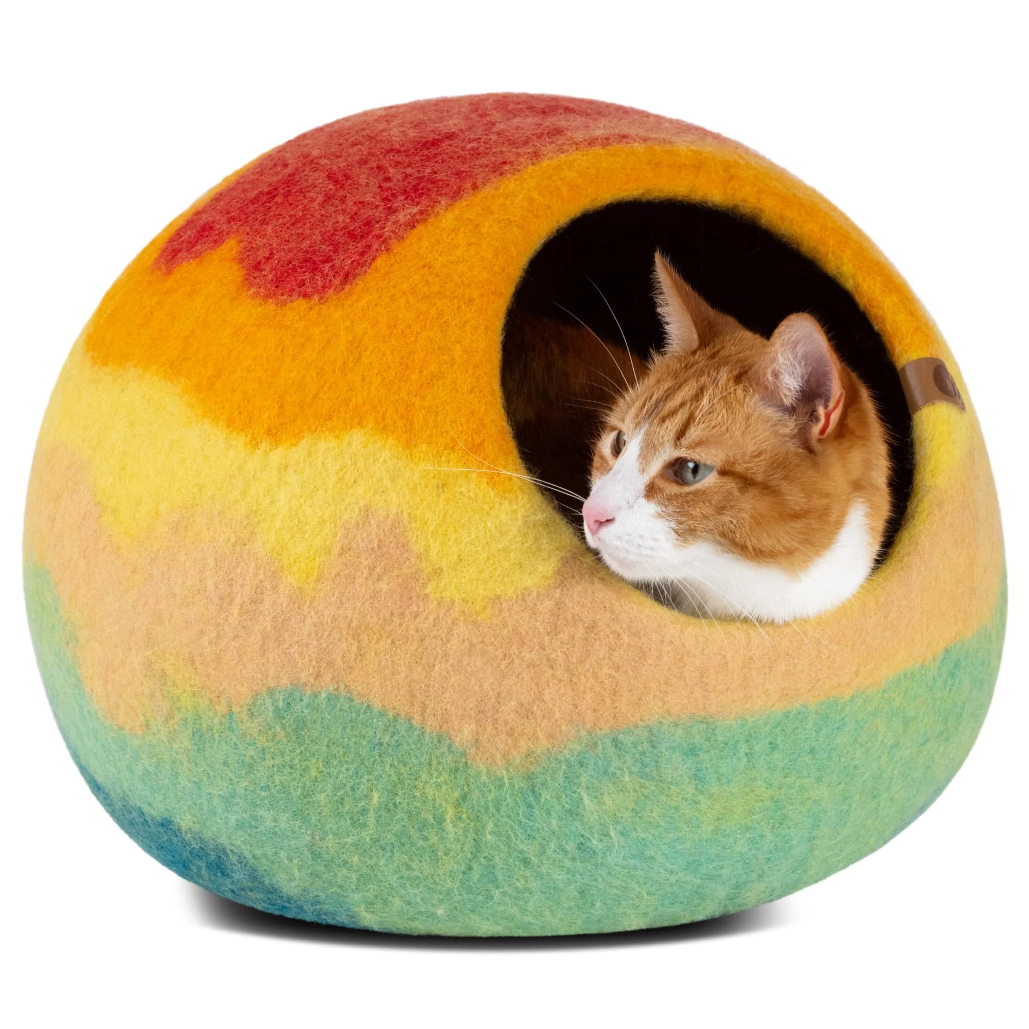 Elite MEOWFIA Cat Cave – Premium Merino Wool Cat Bed Large Tucson Sunset Refined