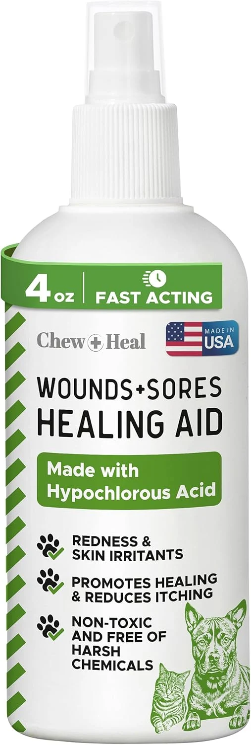Advanced Hypochlorous Acid Spray for Dogs 4oz Dog Wound Spray for Cuts Burns Sores Abrasions and More Non Toxic and Chemical HOCI Wound Care Made in The USA Pure