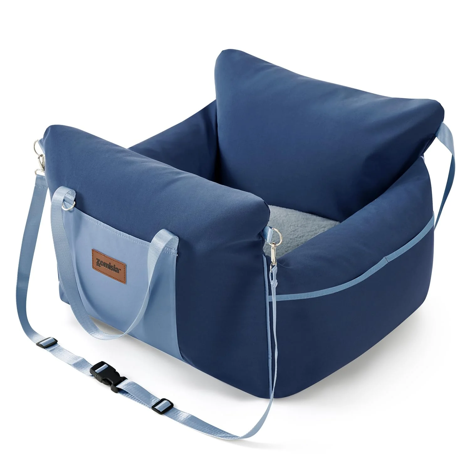Expertly Made ZOMISIA Dog Car Seat for Small to Medium Dogs – Waterproof Booster Seat with Clip-On Safety Leash Selected