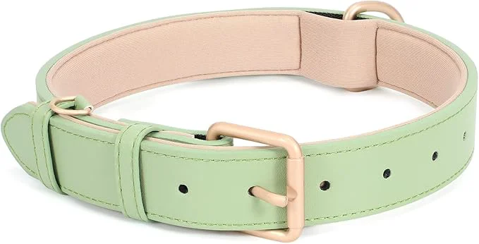 Unique WHIPPY Leather Dog Collar for Small Medium Large Dog Adjustable Soft Breathable Contemporary