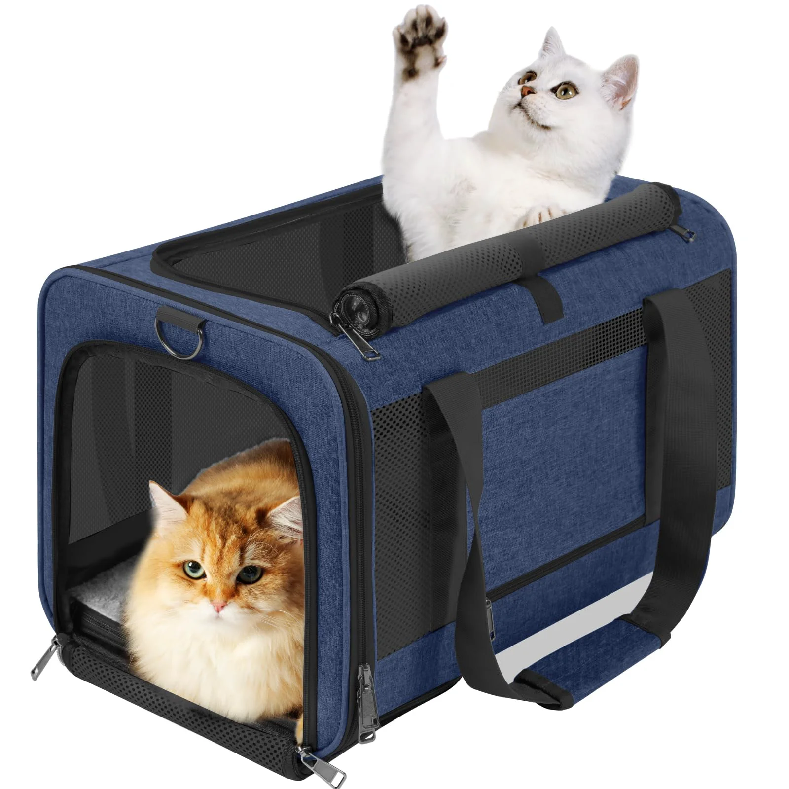 Genuine GAPZER Soft-Sided Pet Carrier Navy — Travel Kennel for Cats Dogs Up to 20 lbs Effective