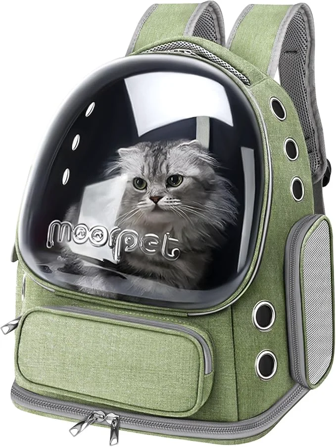 Smooth Cat Backpack Carrier Breathable Cat Carrier Large Space Bubble Pet Backpack Refined