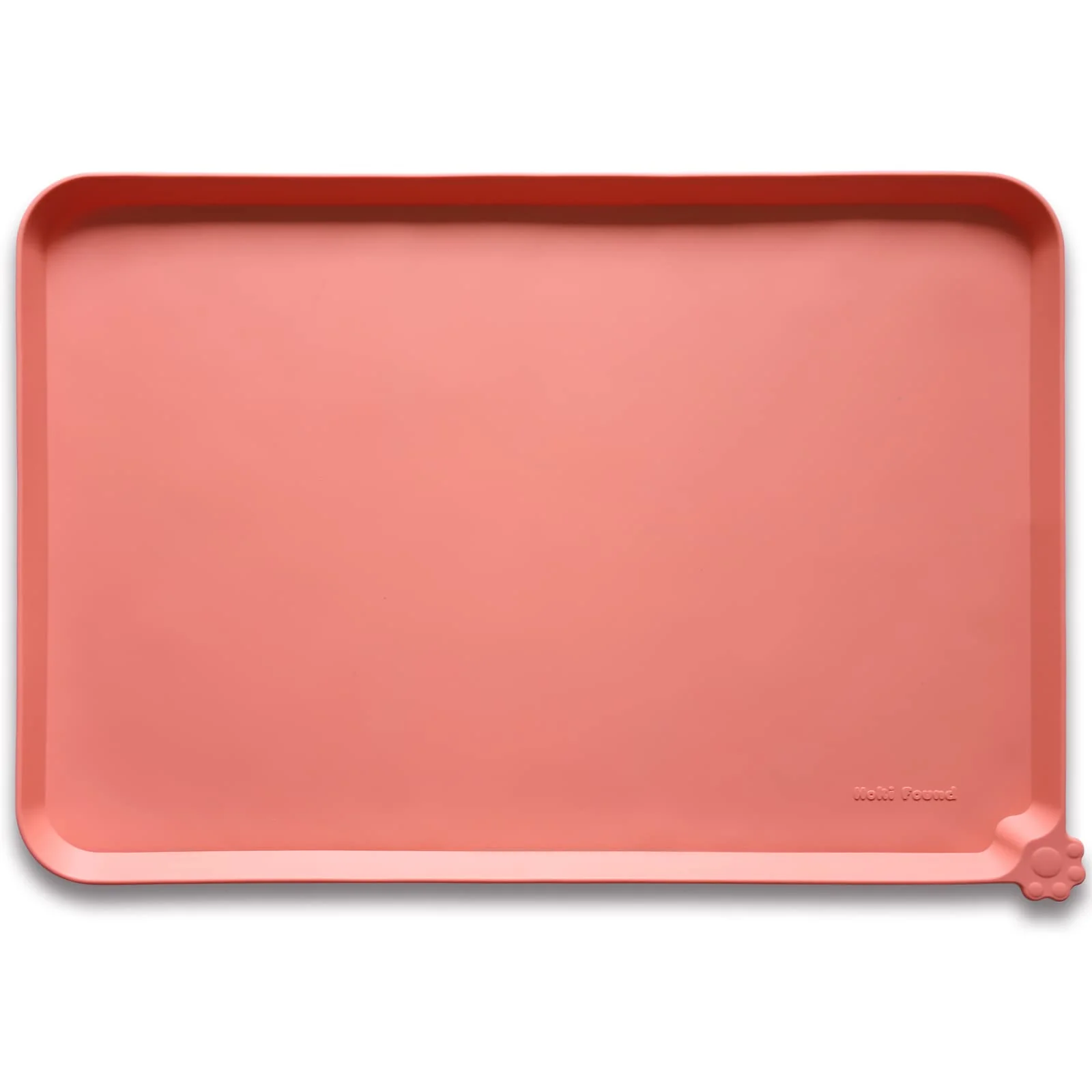 Premium Material Hoki Found X-Large Silicone Pet Feeding Mat Burnt Coral — Non-Slip Waterproof 28x20 Expertly Made