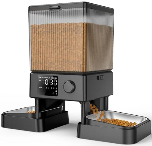 Durable oneisall Automatic Cat Feeder for 2 Cats — 5L Timed Dispenser 20 Cups Outstanding