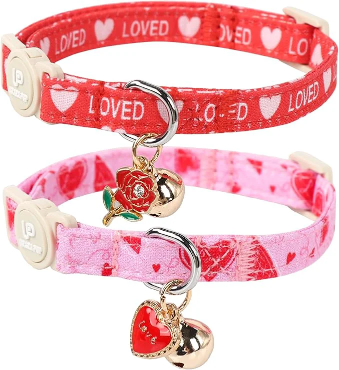 Enhanced Cat Collar 2 Pack Cat Collars Cute Breakaway Kitty Collar Minimalist