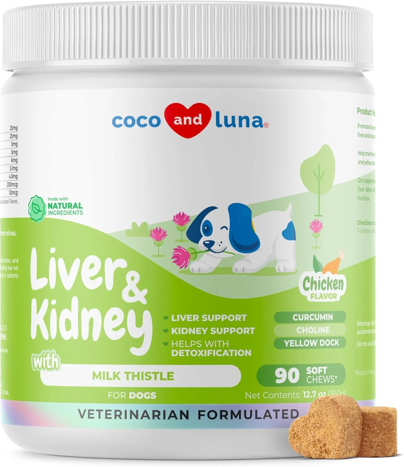 Artisan Milk Thistle for Dogs - 90 Soft Chews - Liver and Kidney Support - Hepatic Support with EPA DHA - Detox - Liver Supplement for Dogs with Choline and L-Arginine. Exclusive