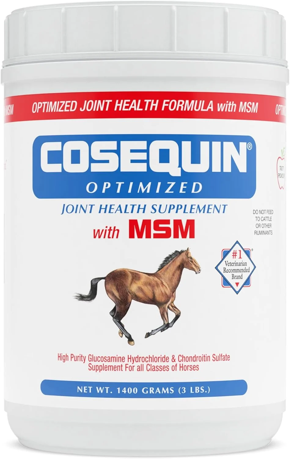 Smart Nutramax Cosequin Optimized with MSM Joint Health Supplement for Horses - Powder with Glucosamine and Chondroitin 1400 Grams Solid