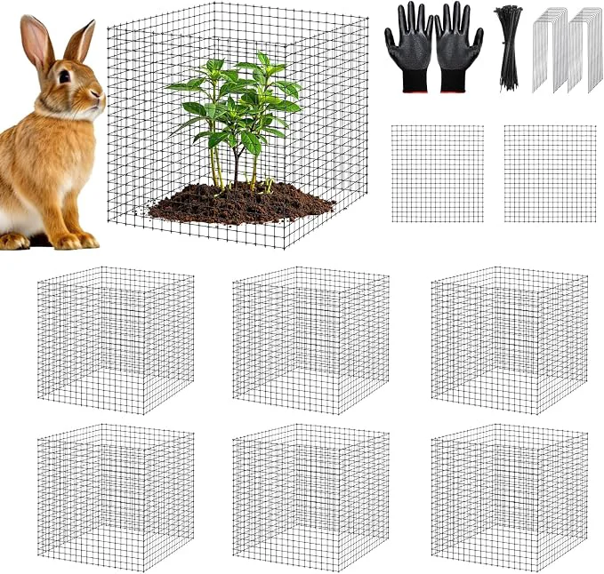 User-Friendly 18 PCS Plant Protector from Animals 6 Pack 12x12 Inch Metal Plant Cages Powerful