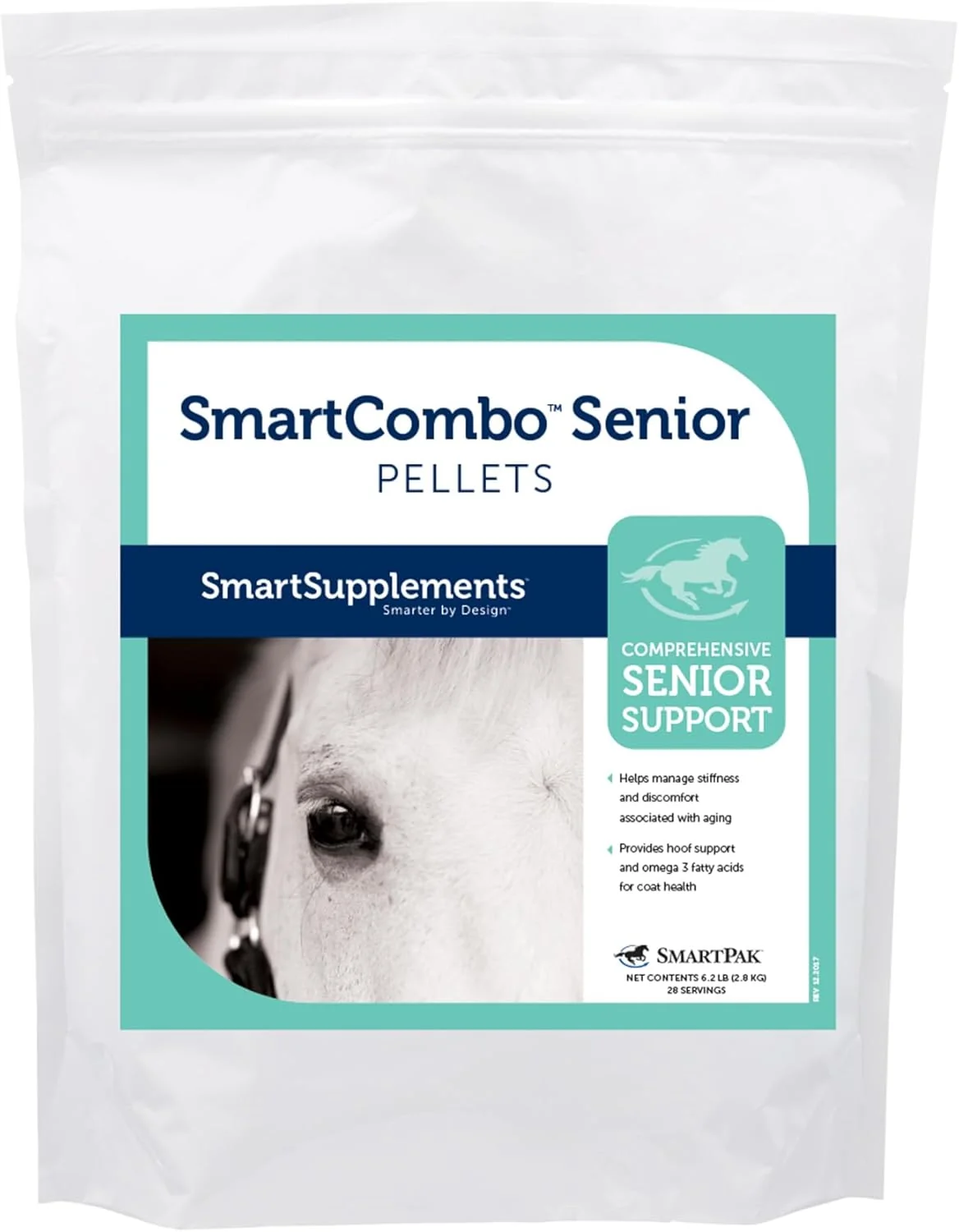 Organic SmartCombo Senior Pellets Joint Hoof Skin and Coat Supplement For Senior Horses Contains Glucosamine Hyaluronic Acid MSM Devil's Claw Biotin and More 28 Servings 6.2 lb Bag Secure