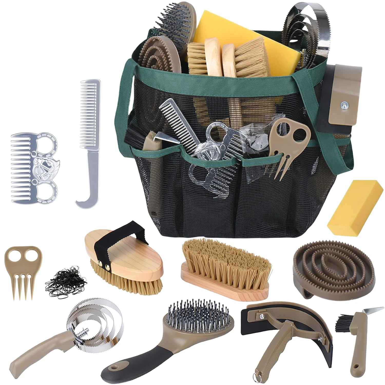 Original Design Horse Grooming Kit 13 Piece Horse Brushes for Grooming Supplies Set with Organizer Bag Horse Brush Curry Comb for Effective Cleaning Gift for Horses Riders Beginners Trendy
