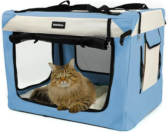 Refined Large Cat Carrier Collapsible Travel Dog Crate Portable Soft-Sided Pet Kennel Exclusive