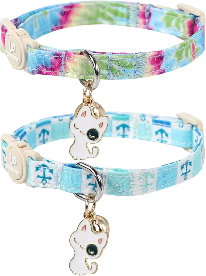 Artisan Cat Collar 2 Pack Cat Collars Cute Breakaway Tiedye Cat Collar World-Class