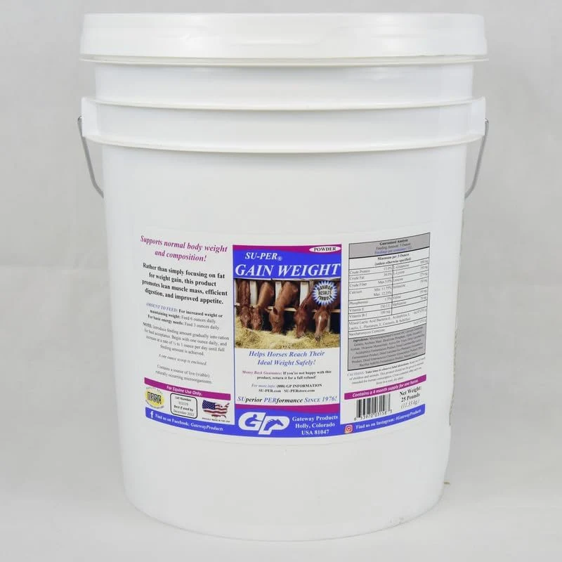 Practical SU-PER Gain Weight for Horses - Equine Supplement Weight Gainer for Horses - Promotes Lean Muscle Mass Digestion Appetite - 25 Pound 4 Month Supply Official