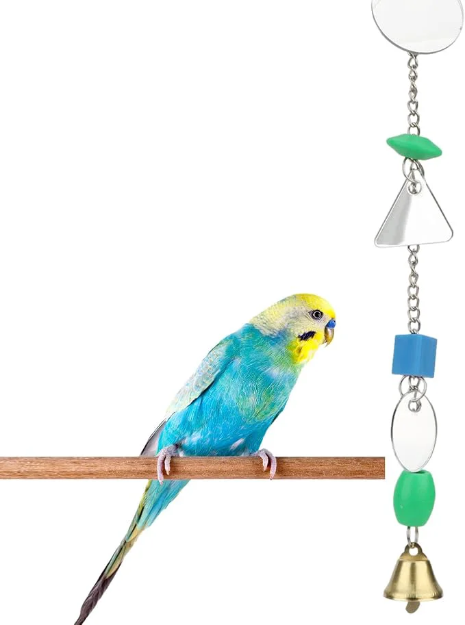 Sustainable Hypeety Pet Bird Mirror with Bell Interactive Parrot Toy Powerful