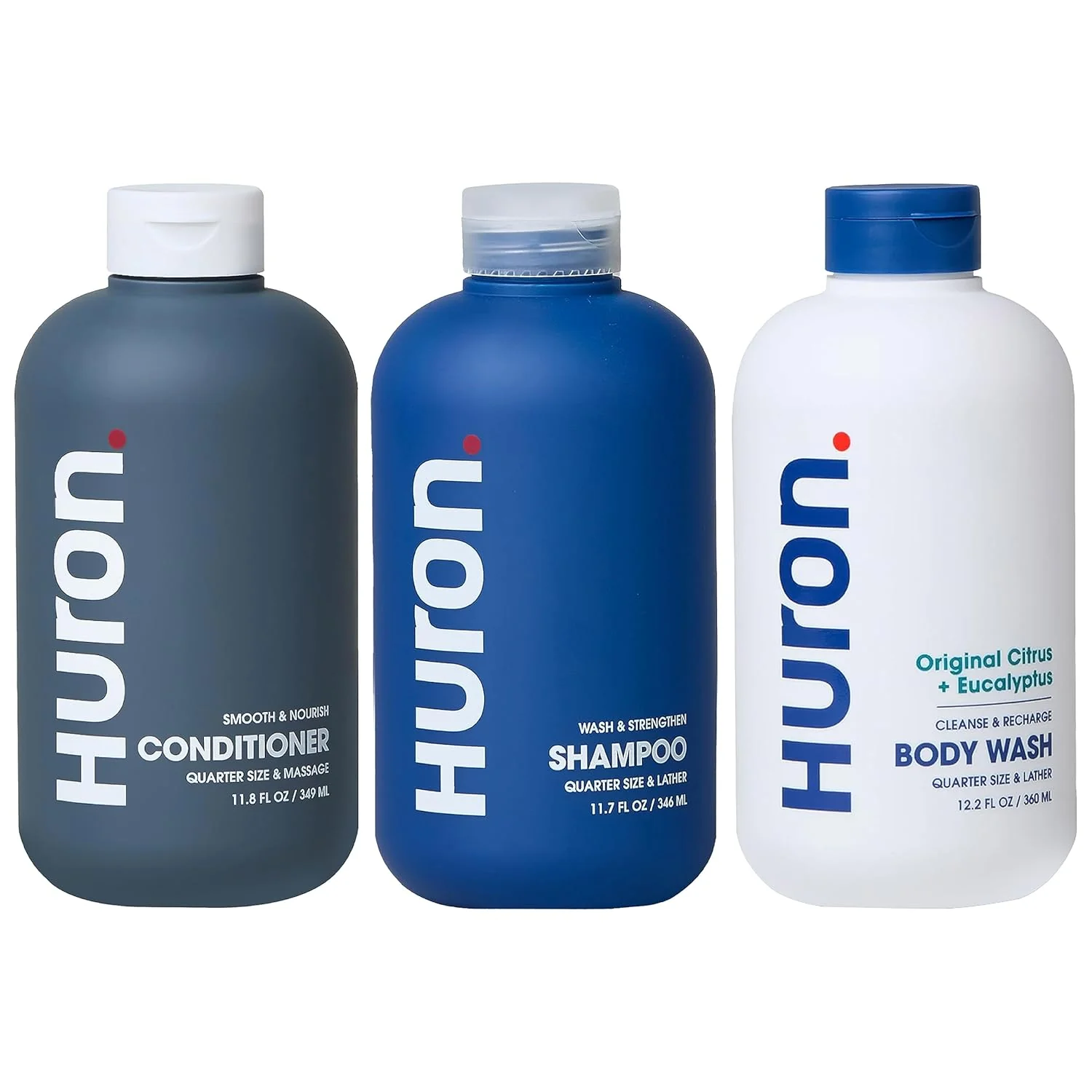 Crafted Huron Shower Kit - Shampoo Conditioner Body Wash For Men - Citrus Eucalyptus Scent - Hydrating Nourishing Men's Shampoo Conditioner Prestigious